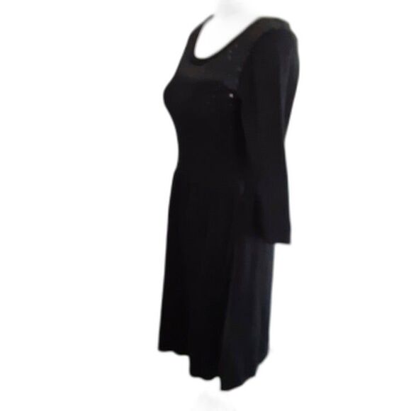 Old Navy black sweater dress SP cotton blend sequins 38" long - Picture 4 of 5
